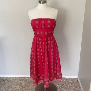 2/$15 🍉 J Crew Pink Silk Sequin Print Dress